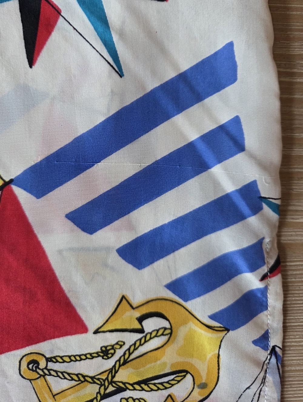 Vintage STUNT Collections Nautical Silk Button Front Blouse Womens Size Medium - Picture 7 of 8